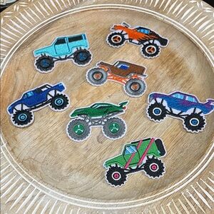 Monster Truck Embroidered Patches Set